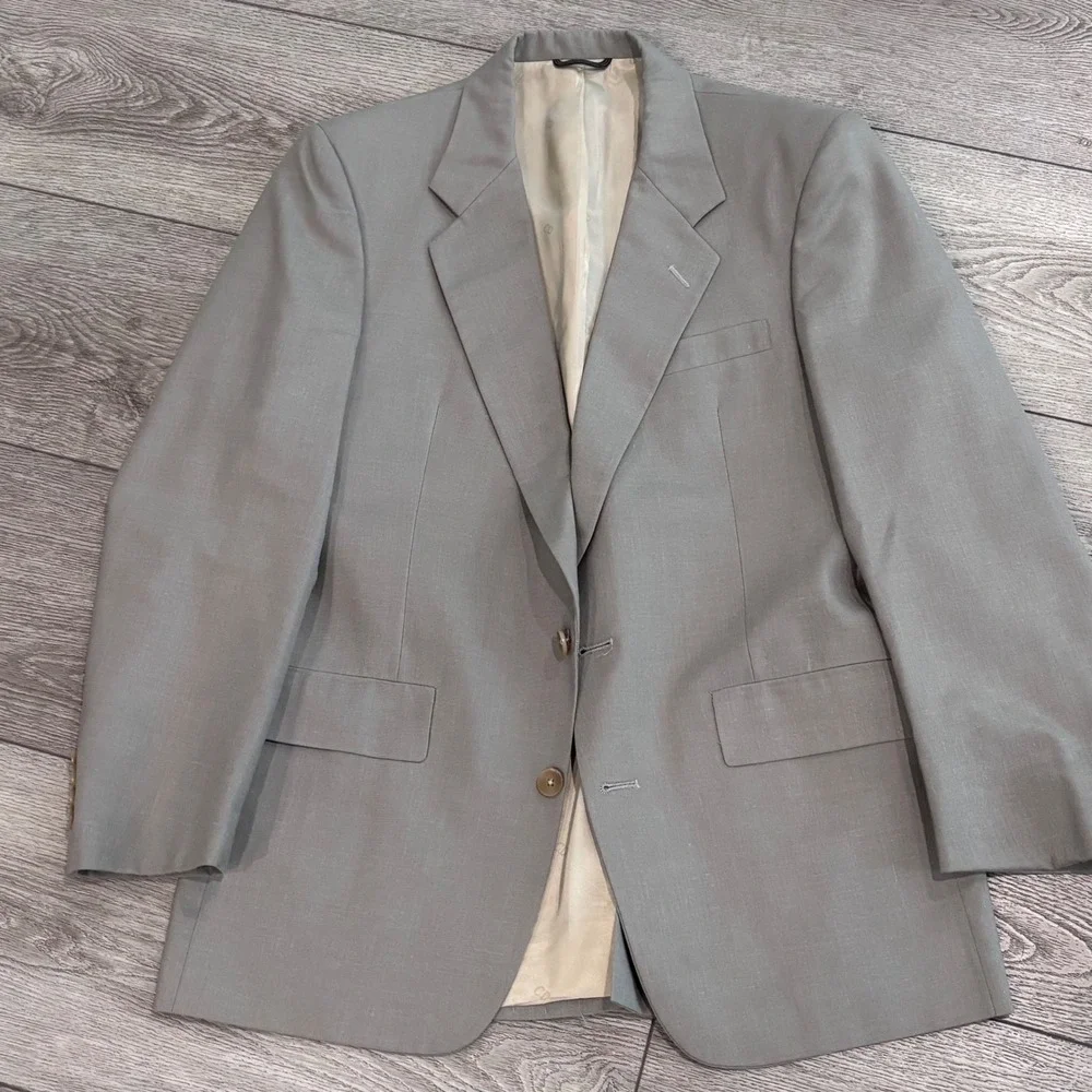 Christian Dior Monsieur Blazer Mens Gray 2 Button Sport Coat Suit Jacket Vintage